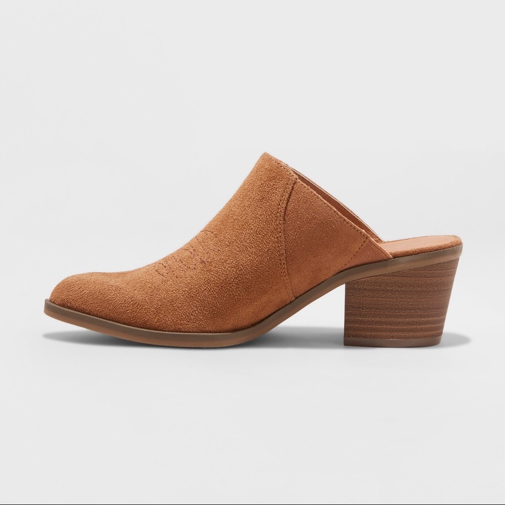 Women's Burgundy Western Heeled Mules New-B3 - Picture 3 of 5